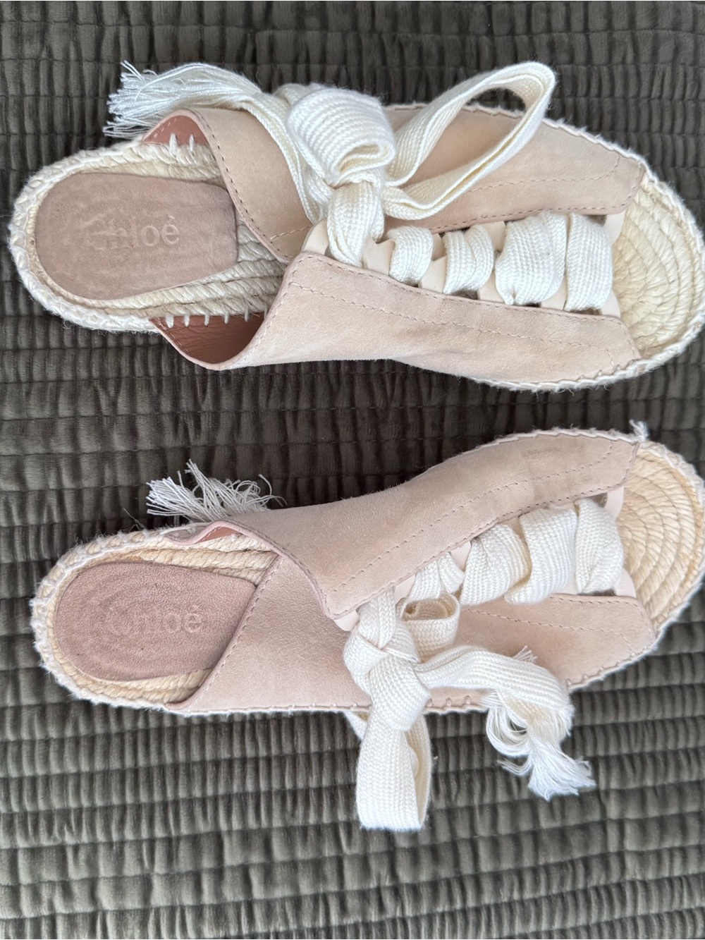 Chloe Cream Espadrille Wedge Sandals